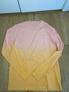 Vineyard Vines Soft Peach Crewneck Long Sleeve Tee
